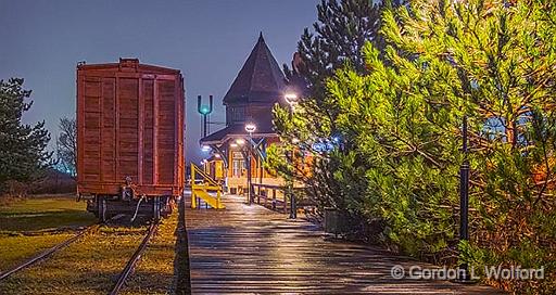 Railway Museum At Night_P1230468-70.jpg - Railway Museaum of Eastern Ontario photographed at Smiths Falls, Ontario, Canada.